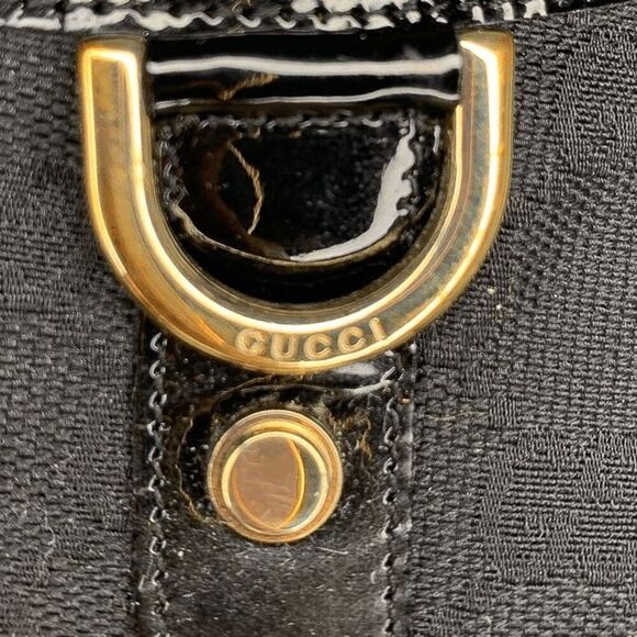 Gucci Monogram Double G D-Ring Canvas Ankle Booties US 7 Black Supreme Heels - Picture 12 of 14